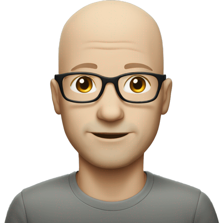 thin bald white man with glasses emoji