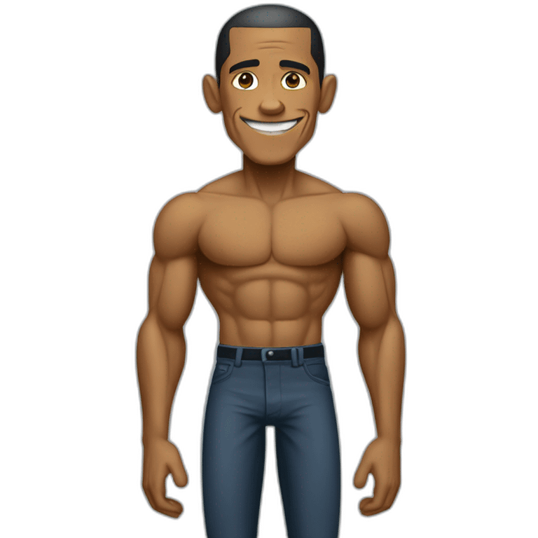 skiny and muscular obama emoji