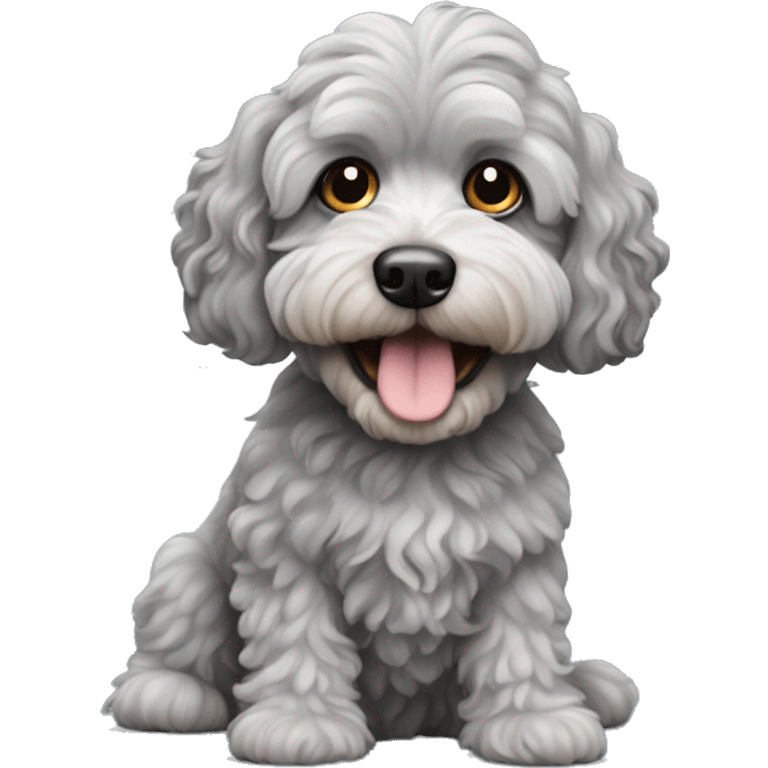 Grey cavapoo dog emoji