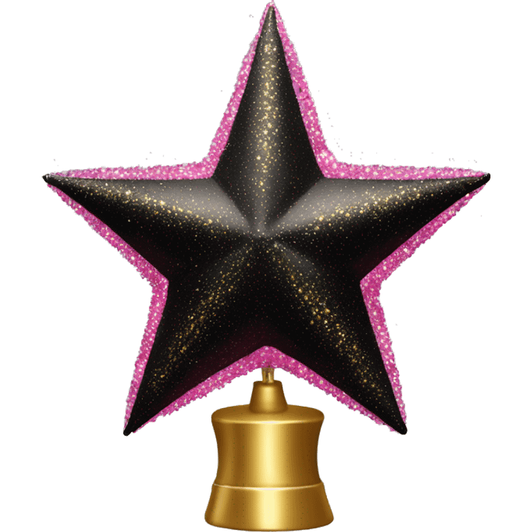 Realistic black,pink,and gold tree topper isolated.  emoji