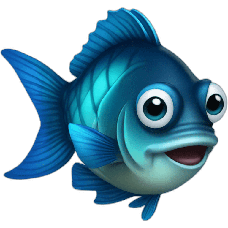 dark blue lantern fish with light cyan lips and fully blue eyes emoji