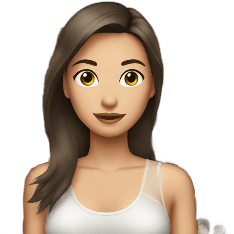 brunette girl with transparent top emoji