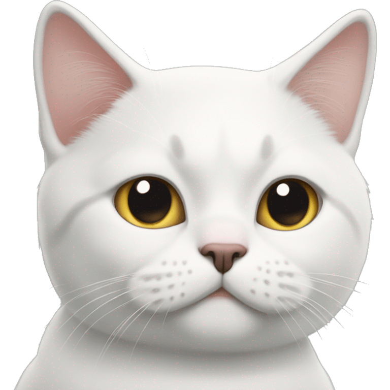 White British cat fall in love  emoji