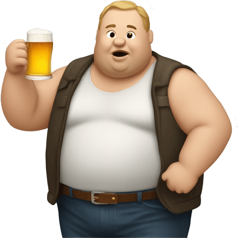 Fat man drinking beer emoji