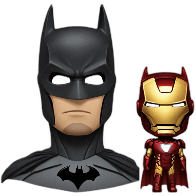 Batman next to Iron Man emoji