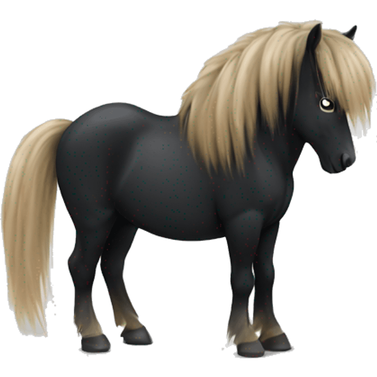 black icelandic horse with a lot of mane emoji