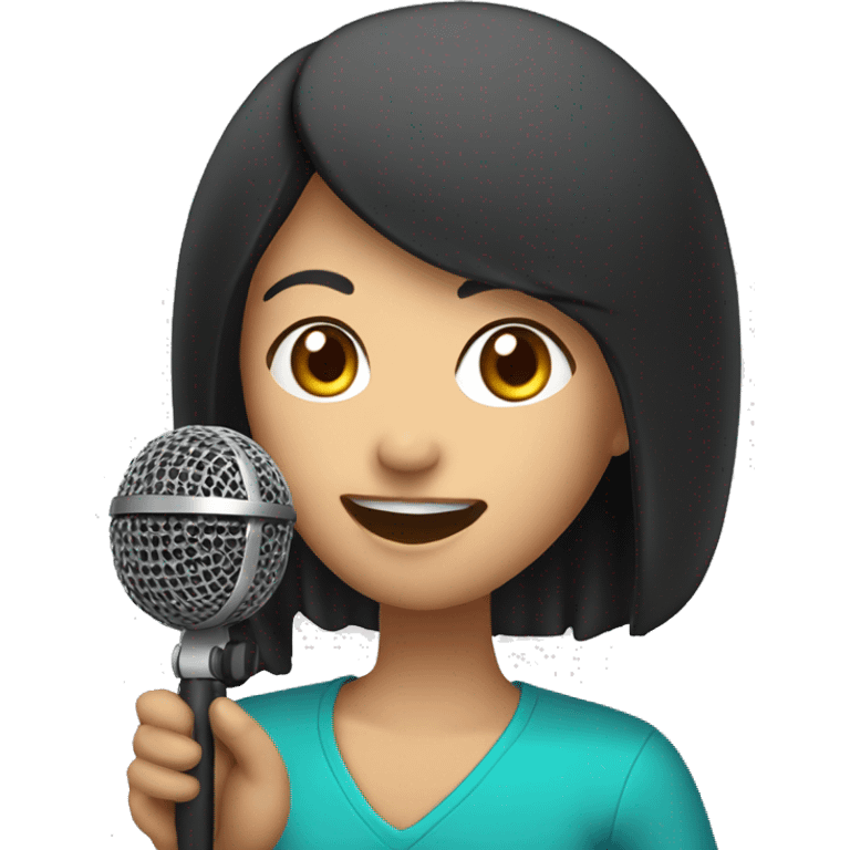 asian vocal trainer withe microphone emoji