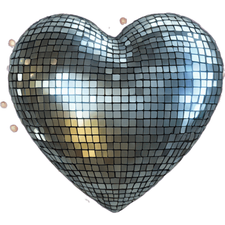 Glitter mirrorball heart emoji