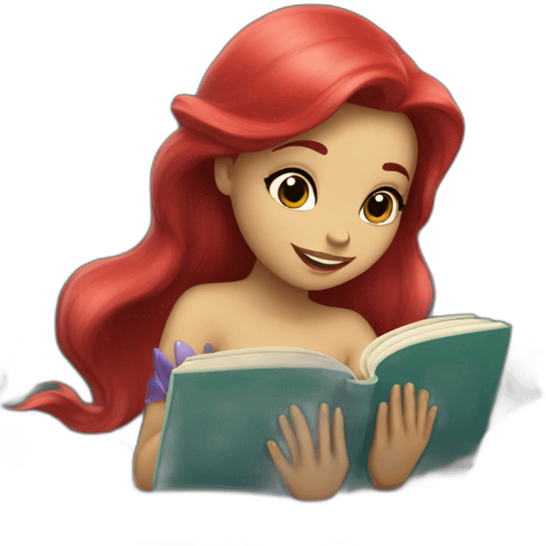 Little mermaid reading a book emoji