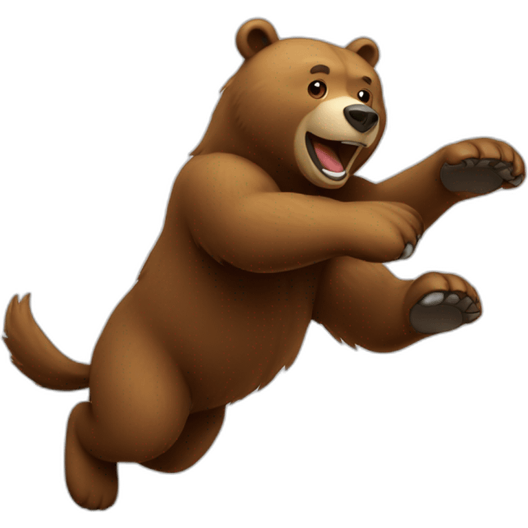 Bear jumping emoji