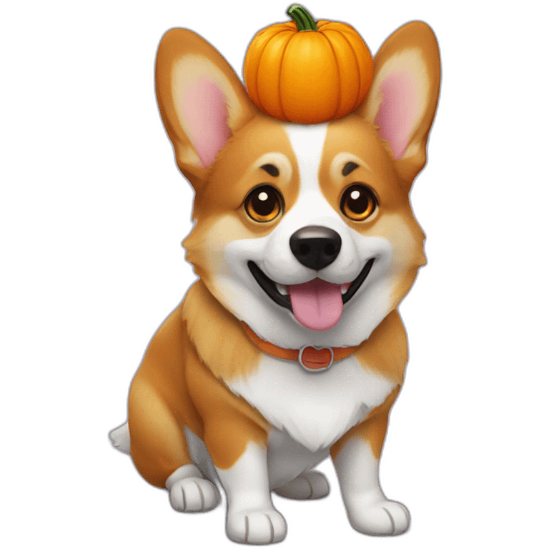 Corgi pumpkin halloween emoji