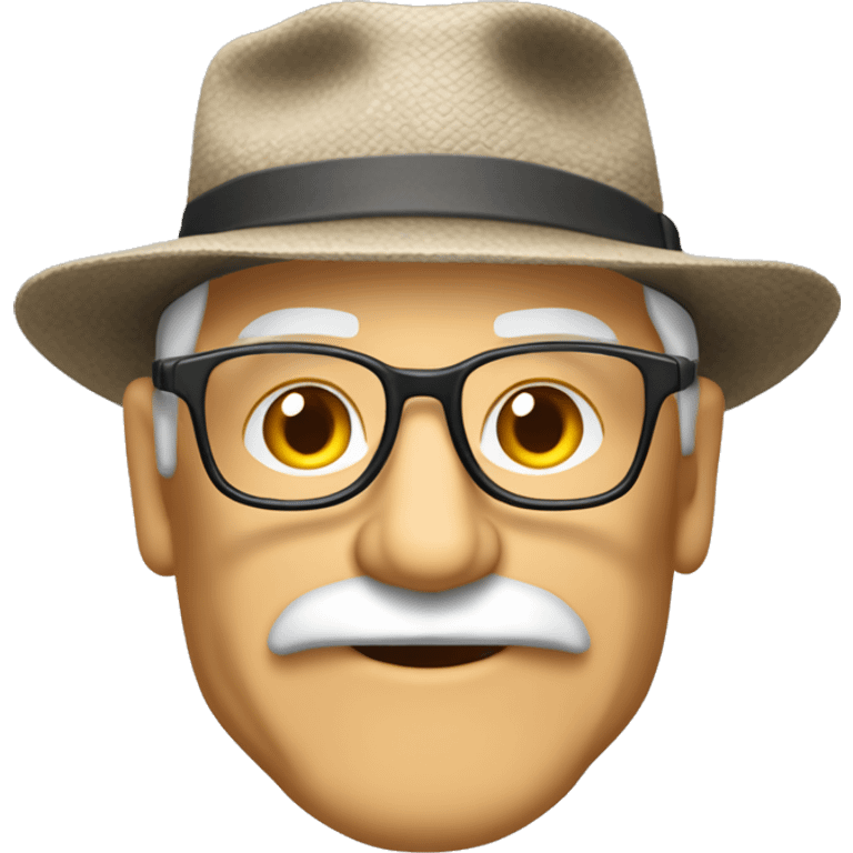 Mann, 67 Jahre, Vollbart, grau, Runde Brille, Halbglatze, Strohhut, Mayer, Panamahut emoji