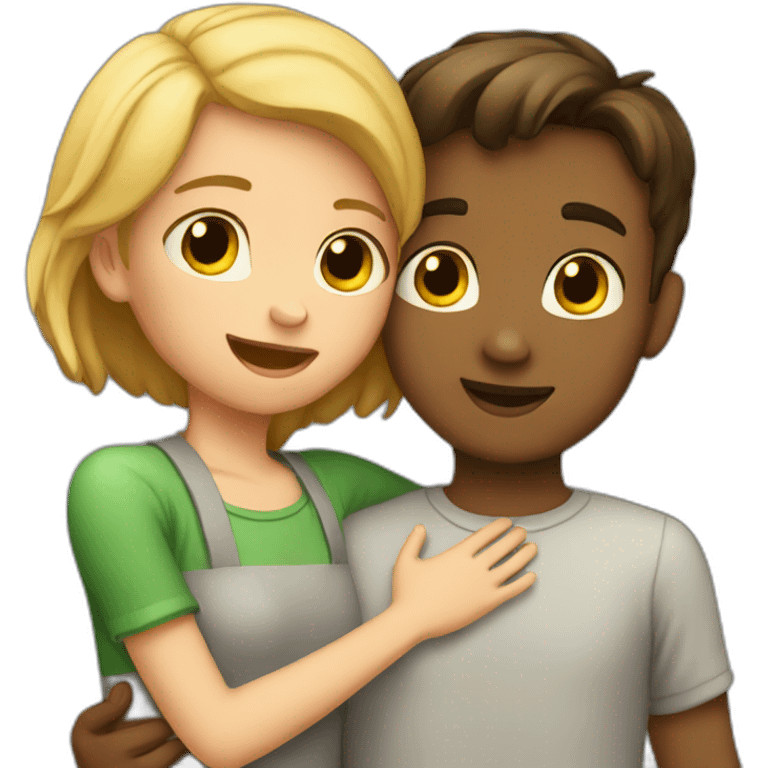 boy and girl huging emoji