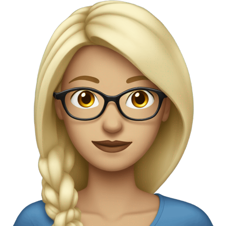 Beautiful blonde woman, blue eyes, side profile wearing glasses  emoji