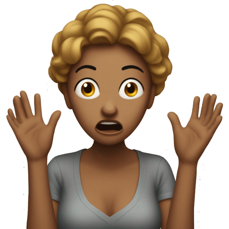 create a scared woman with her hands on herface emoji