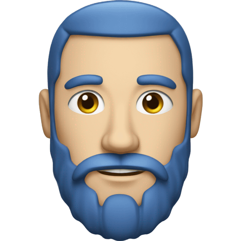 Homme châtain, yeux bleu avec barbe de wikings  emoji