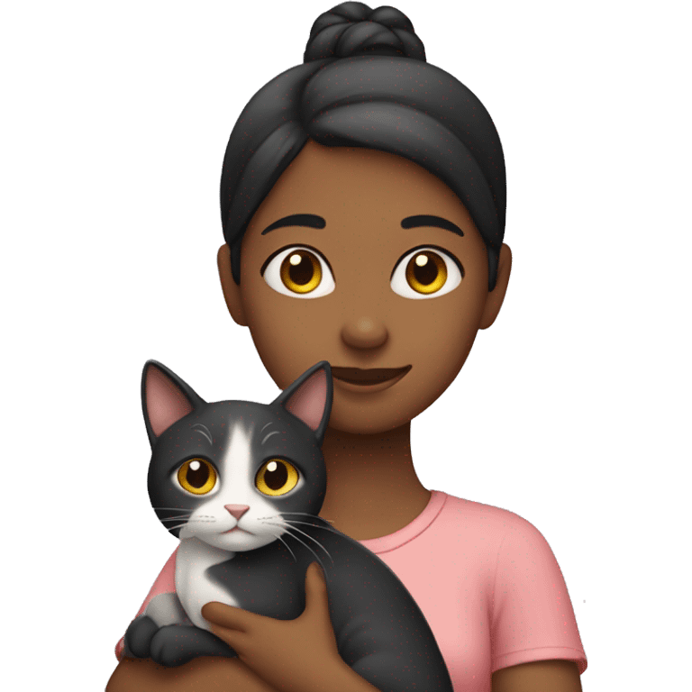 girl holding a cat emoji