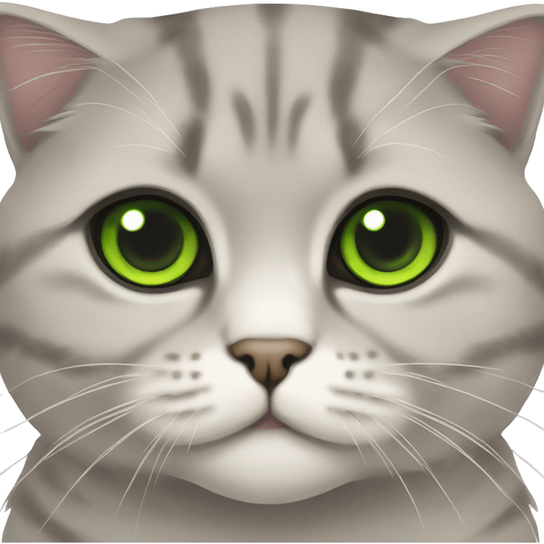 Scottish fold cat with green eyes  emoji