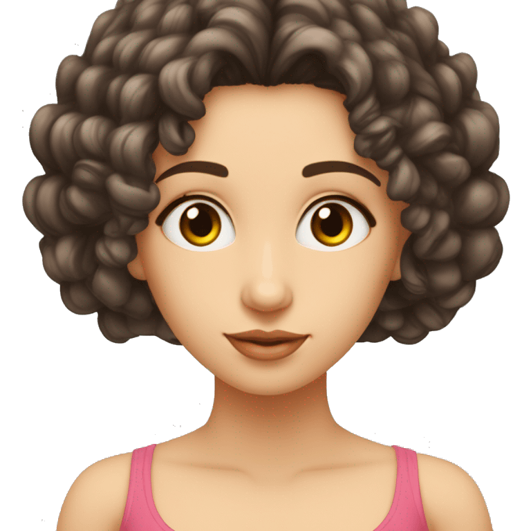 Mujer pelo largo rizado mechas nariz grande ojos pequeños ojos pequeños nariz granderubia emoji