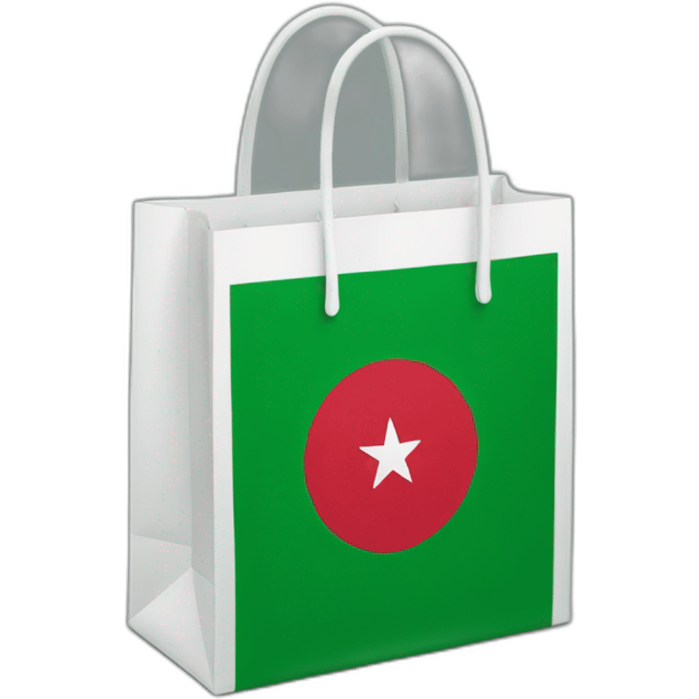 Shopping bag Algerian flag in it emoji