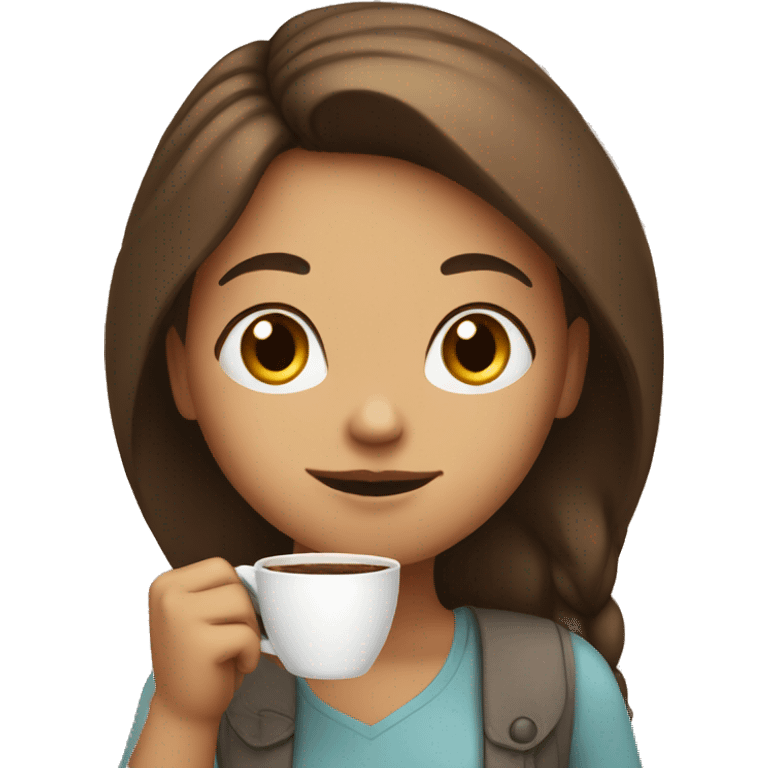 Girl holding coffee emoji