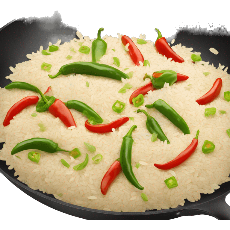 skillet with rice and peppers emoji