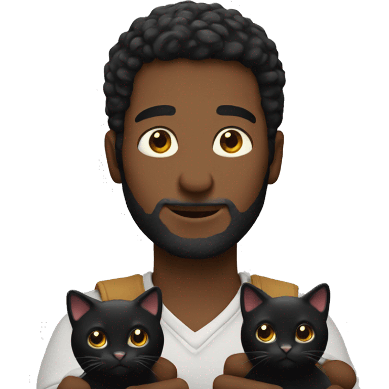 men holding two black cats  emoji