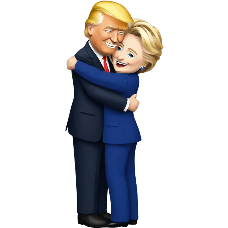 Trump hugging Hillary Clinton emoji