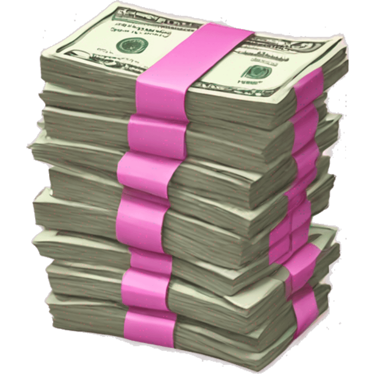 Pink stack of money emoji