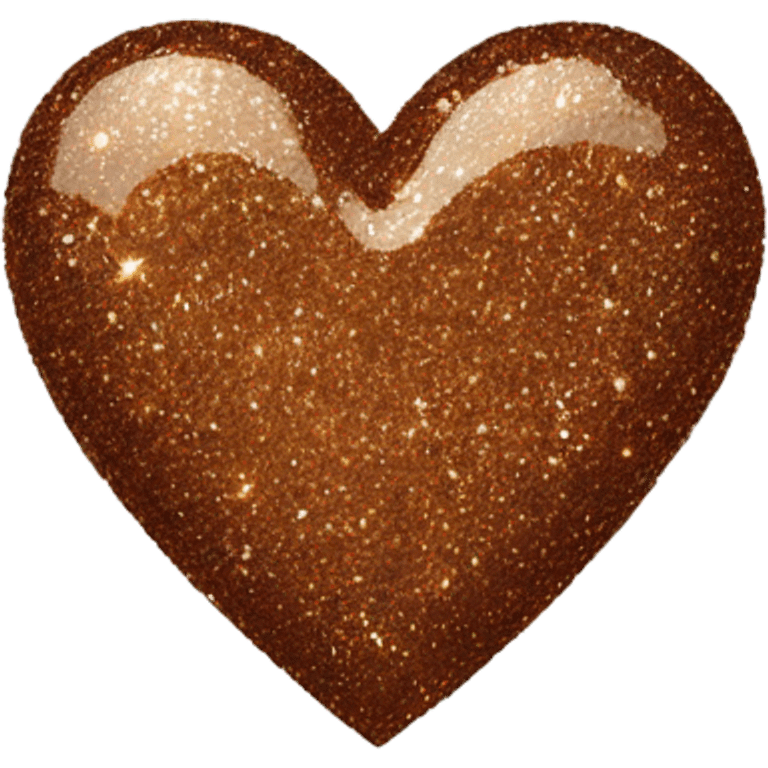 One Brown glitter heart emoji