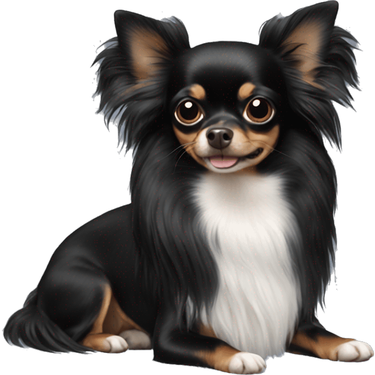 Long hair black Chihuahua emoji