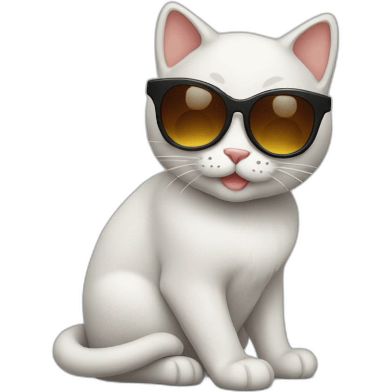 Cute cat with sunglasses  emoji