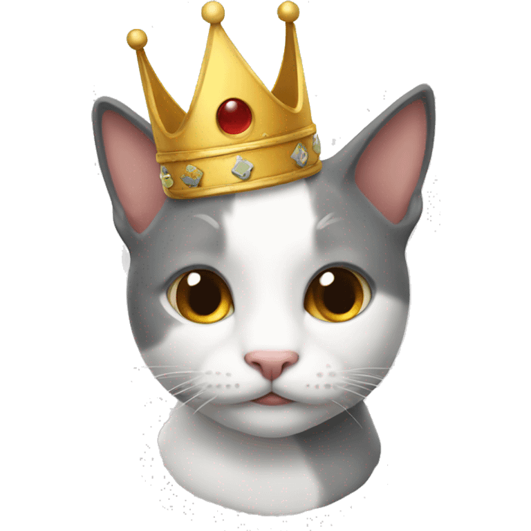 Un gato con una corona emoji