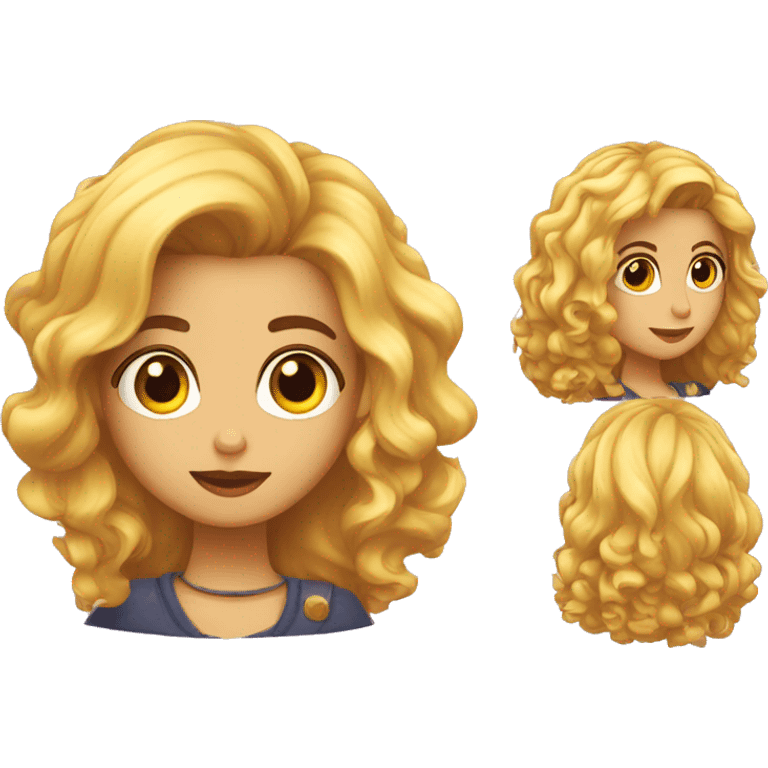 Chica morena con pelo rizado discutiendo con chica rubia con pelo rizado emoji