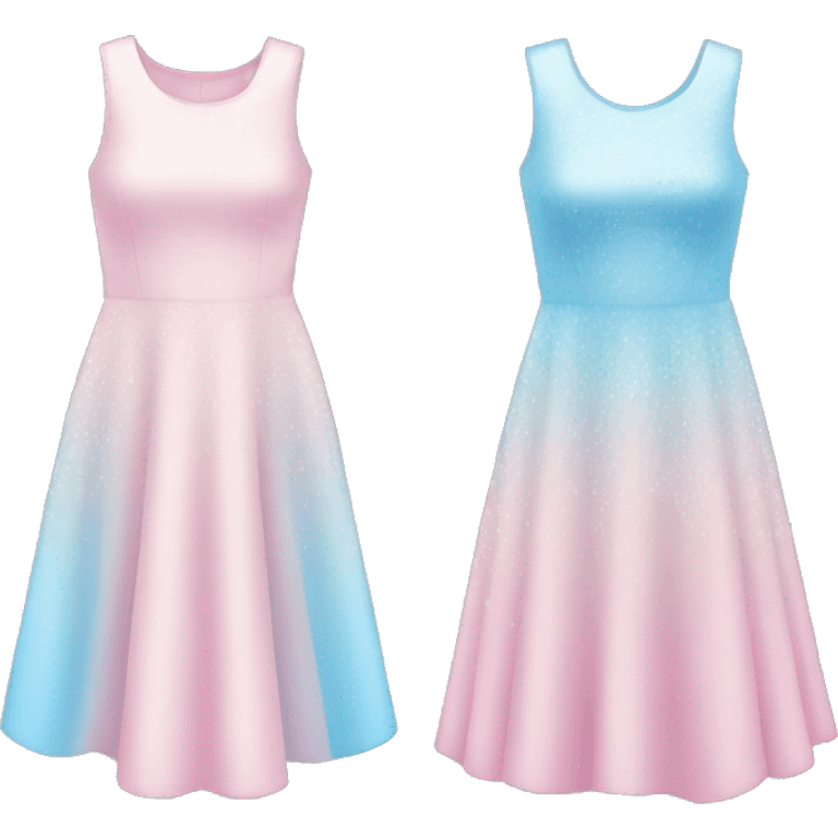 sparkly light pink and light blue dress emoji