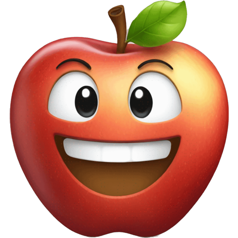 happy apple emoji