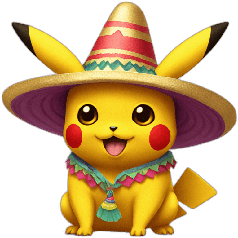 Pikachu with sombrero  emoji