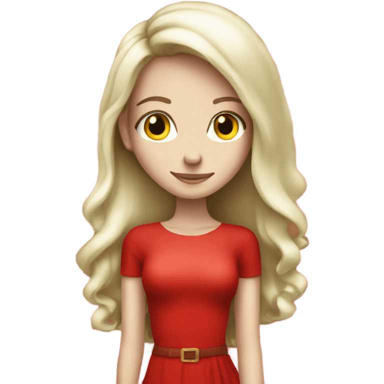 Pretty skinny white girl in red  Christmas emoji