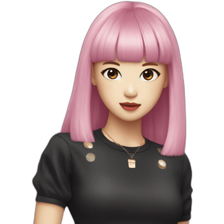 BlackPink Lisa black hair emoji