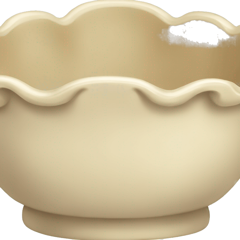 Beige scalloped bowl emoji