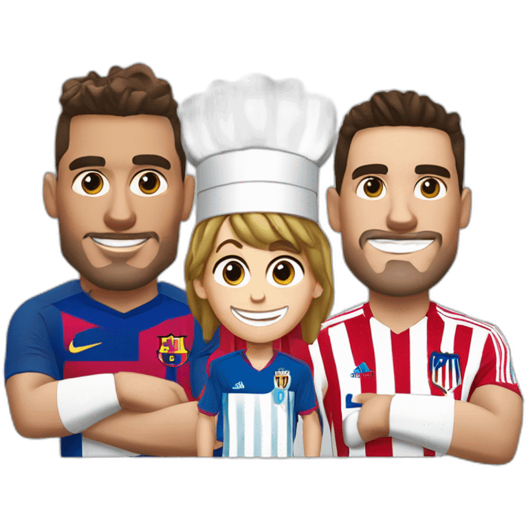 Griezmann Ronaldo And Messi cooking emoji