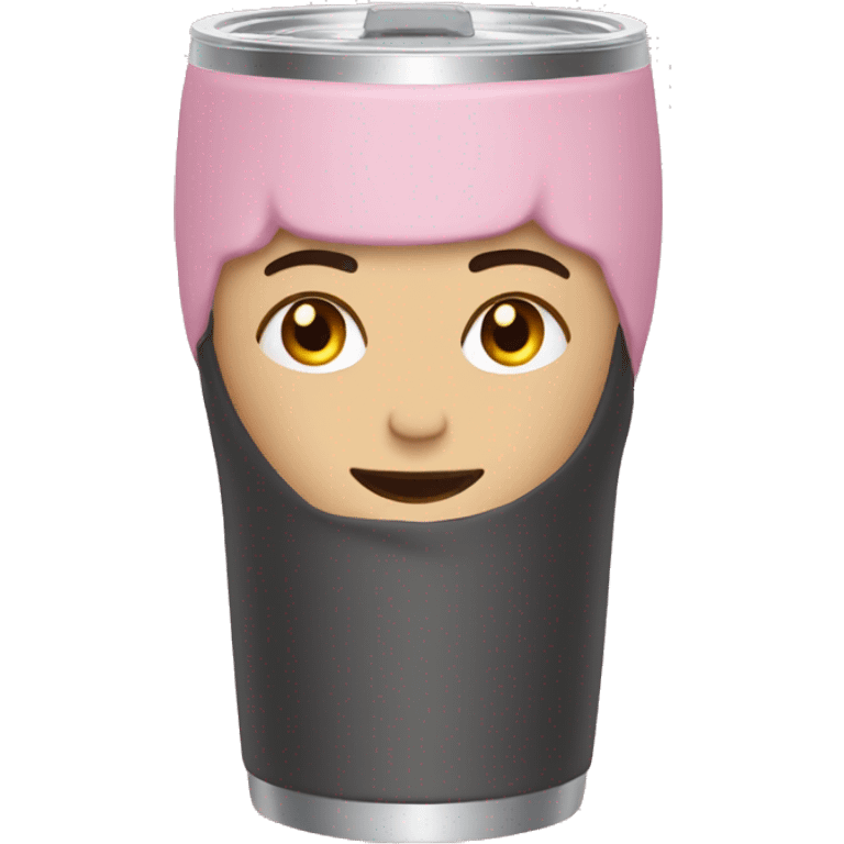 Light pink tumbler without face emoji