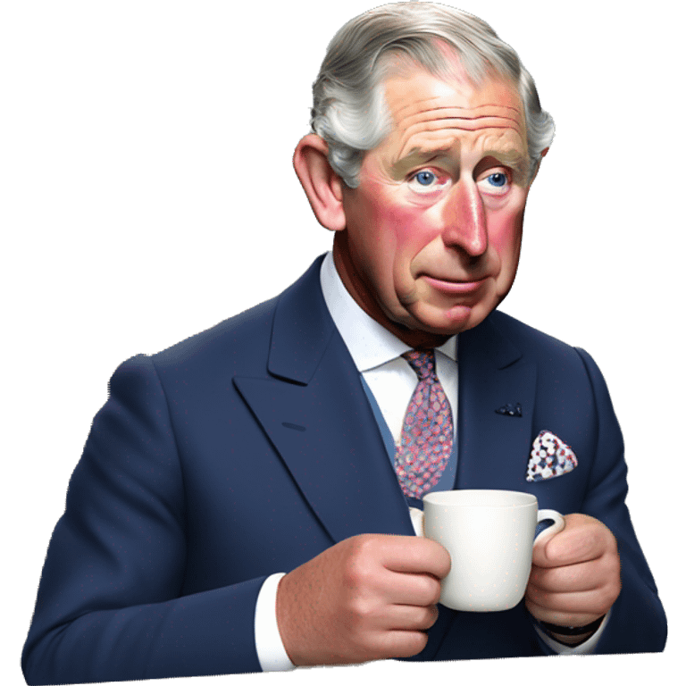 Prince Charles drinking a cup of tea  emoji