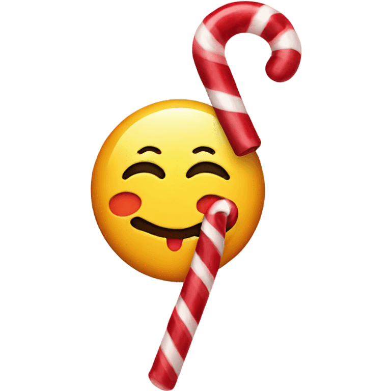 Smiley face with a candy cane emoji