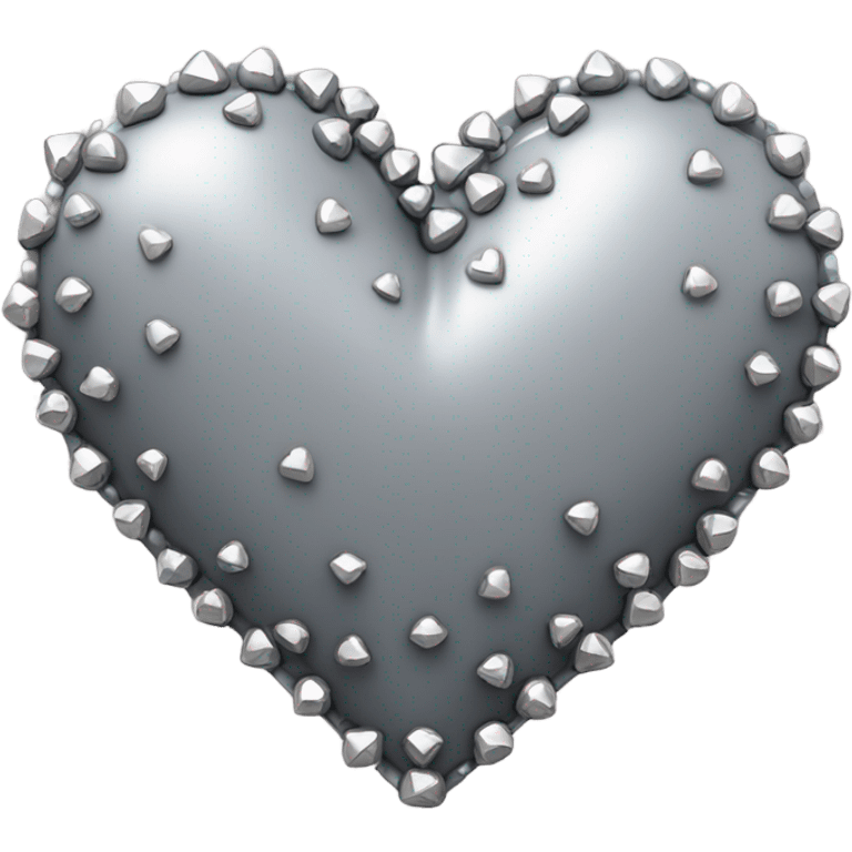 a hollow heart studded with silver emoji