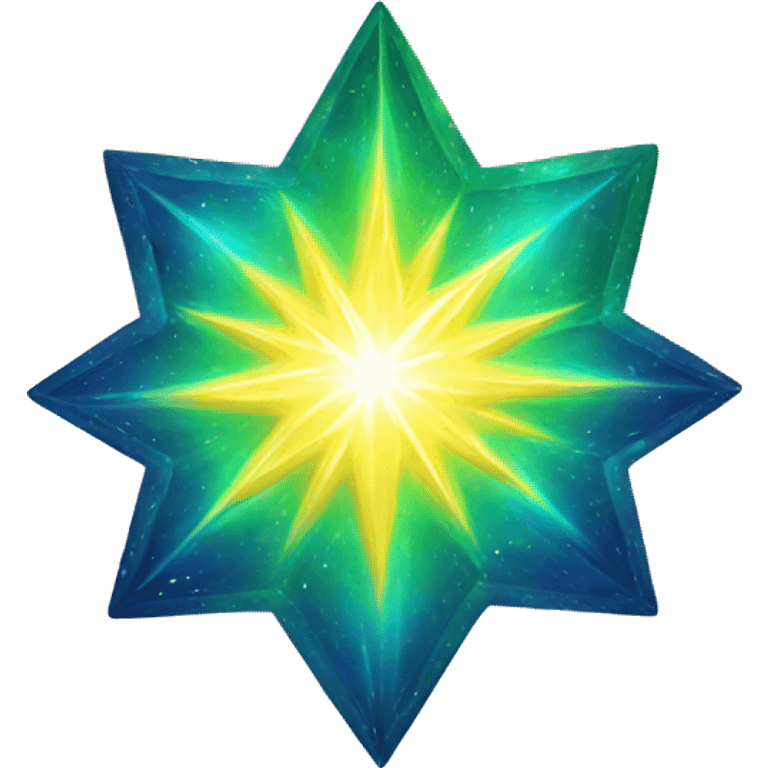 Yellow blue and green aura star  emoji