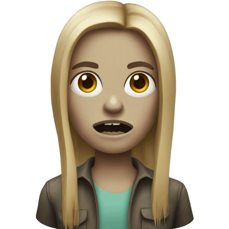 zombie with straight dark blonde hair emoji