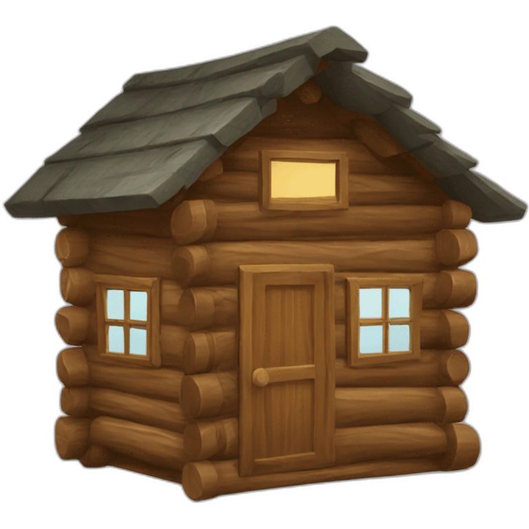 log cabin with curtains emoji