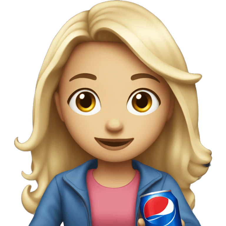 girl enjoying Pepsi in car emoji