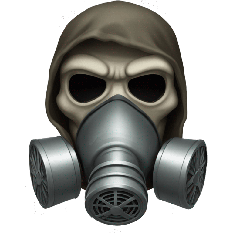 Angry Skull wearing full face gas mask emoji